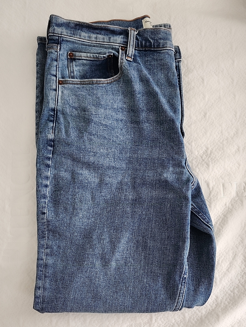 Abercrombie & Fitch Women's Straight-Leg Blue Denim Jeans